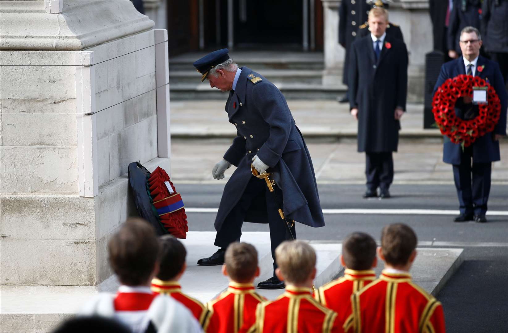 The Prince of Wales lays a wreath (Peter Nicholls/PA)