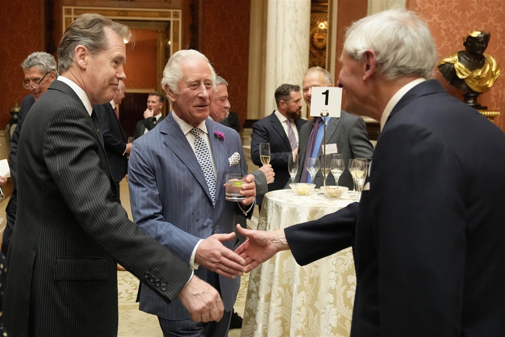 The Prince of Wales speaks to guests as he hosts a reception for recipients of The Queen’s Awards for Enterprise at Buckingham Palace (Frank Augstein/PA)