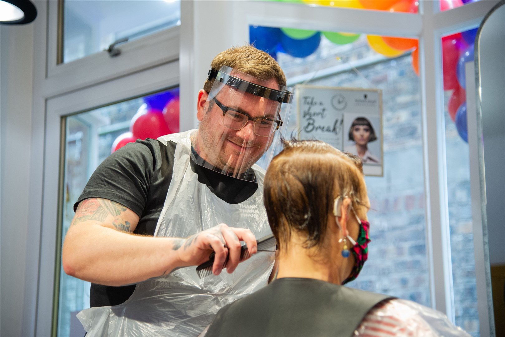 A new kind of normal for Gordon Cruickshank at Hair and Body Mechanics, Elgin last July. Picture: Daniel Forsyth