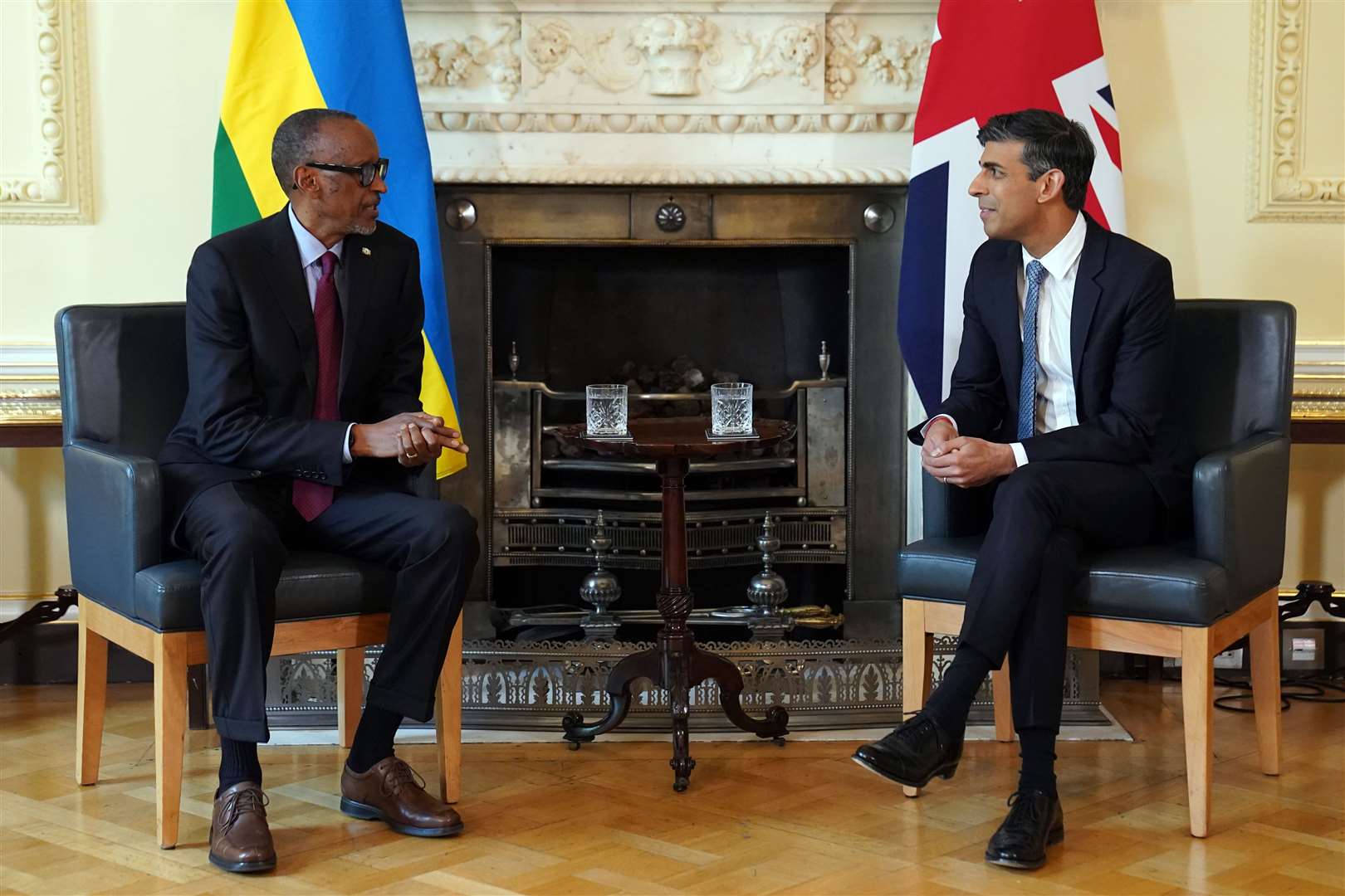 Paul Kagame with Rishi Sunak (Stefan Rousseau/PA)