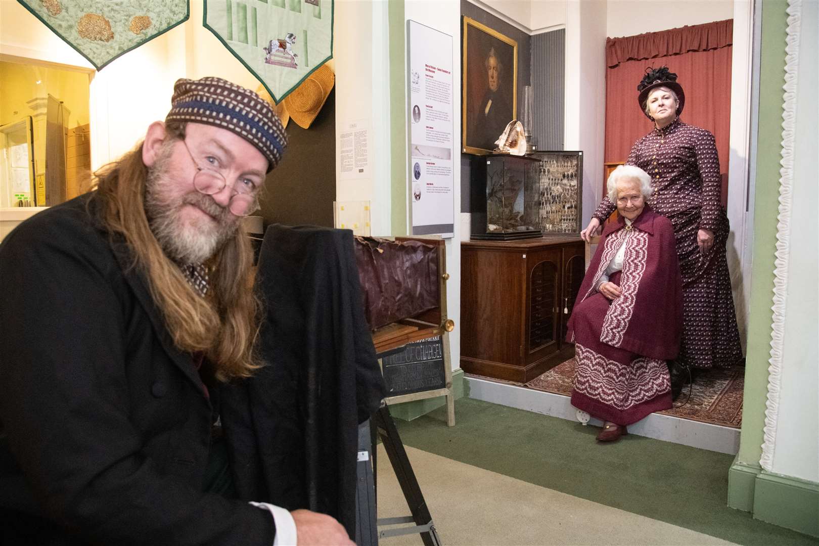 Matthew Ward Hunter poses up a Victorian portrait using an authentic camera from the period. Picture: Daniel Forsyth.