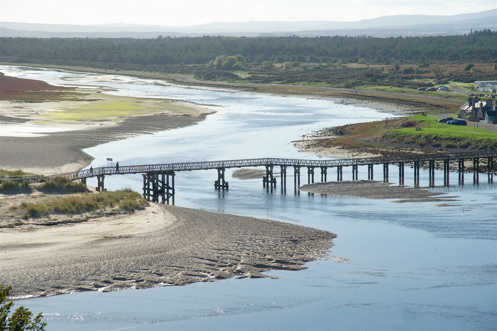A view of the bridge which links Lossiemouth to its East Beach. Picture: Daniel Forsyth.