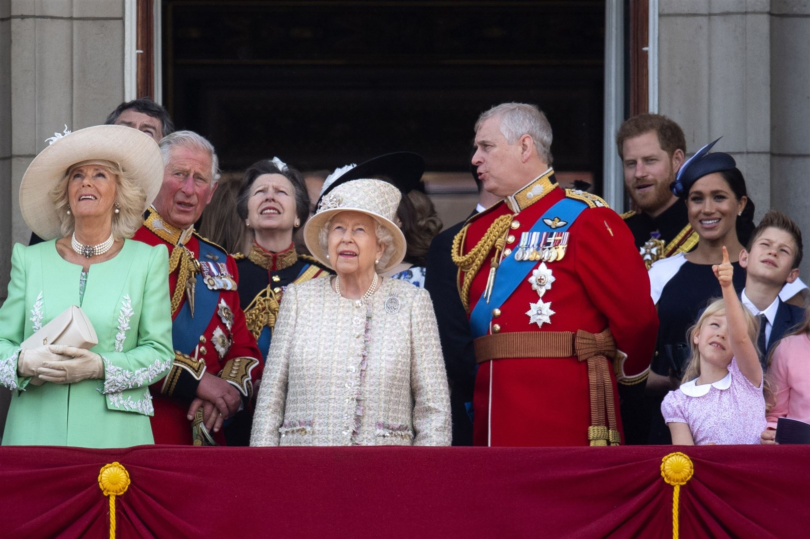 Harry and Meghan on the Buckingham Palace balcony with the royal family in 2019 (Victoria Jones/PA)