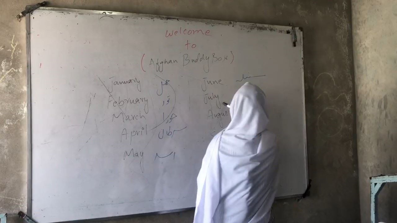 A teacher in Afghanistan using Buddy Box (Mark Hill)