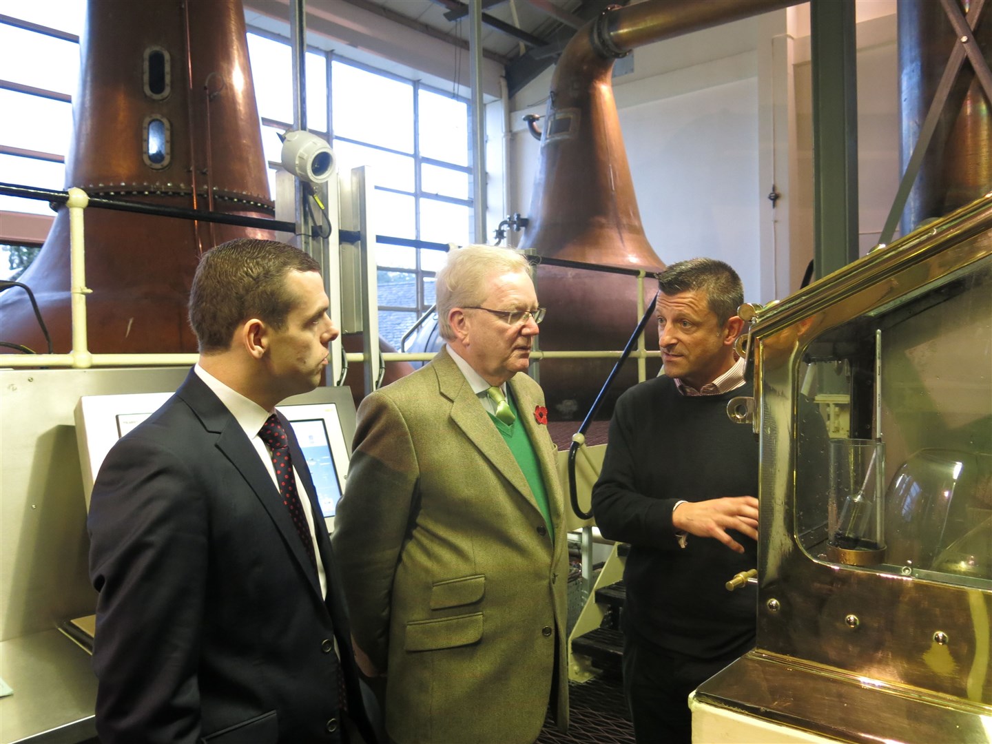 Moray MP Douglas Ross and Scottish Conservative interim leader Jackson Carlaw at Linkwood Distillery, in Elgin.