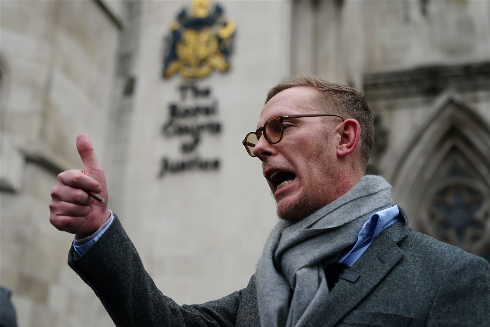 Laurence Fox, pictured in January following the initial ruling, did not attend court for the hearing (Jordan Pettitt/PA)