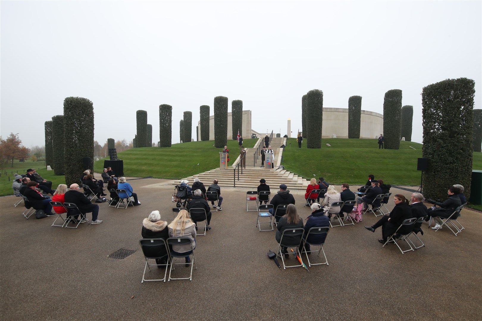The Act of Remembrance from the Armed Forces Memorial was broadcast via Facebook and YouTube (Danny Lawson/PA)