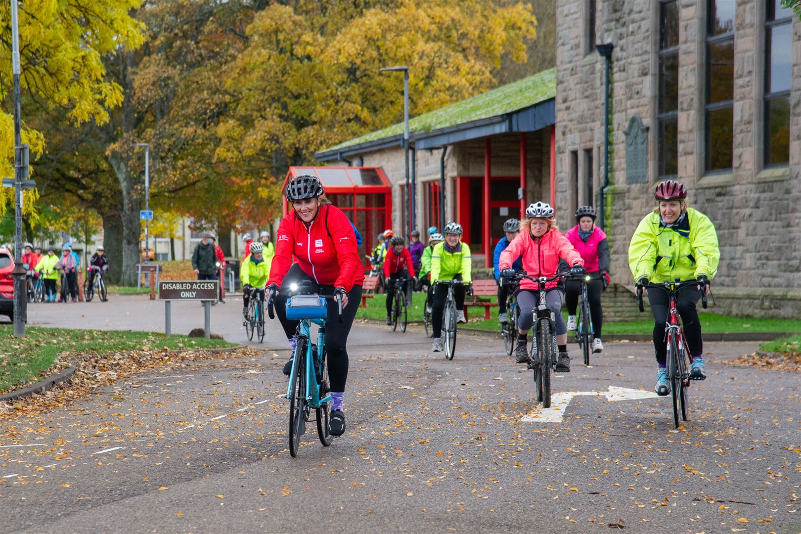Riders set off from Elgin Library for Scotland's biggest Breeze ride to date. Picture: Daniel Forsyth.