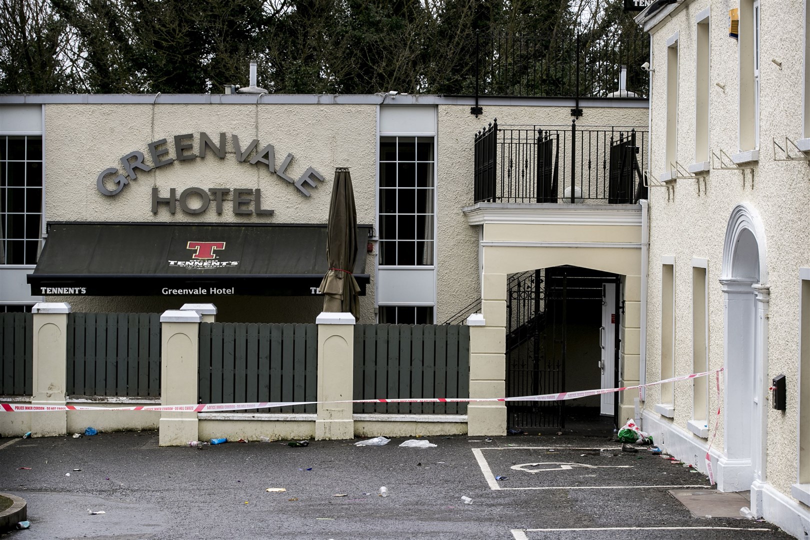 Greenvale Hotel in Cookstown, Co Tyrone, in Northern Ireland where three young people died (Liam McBurney/PA)