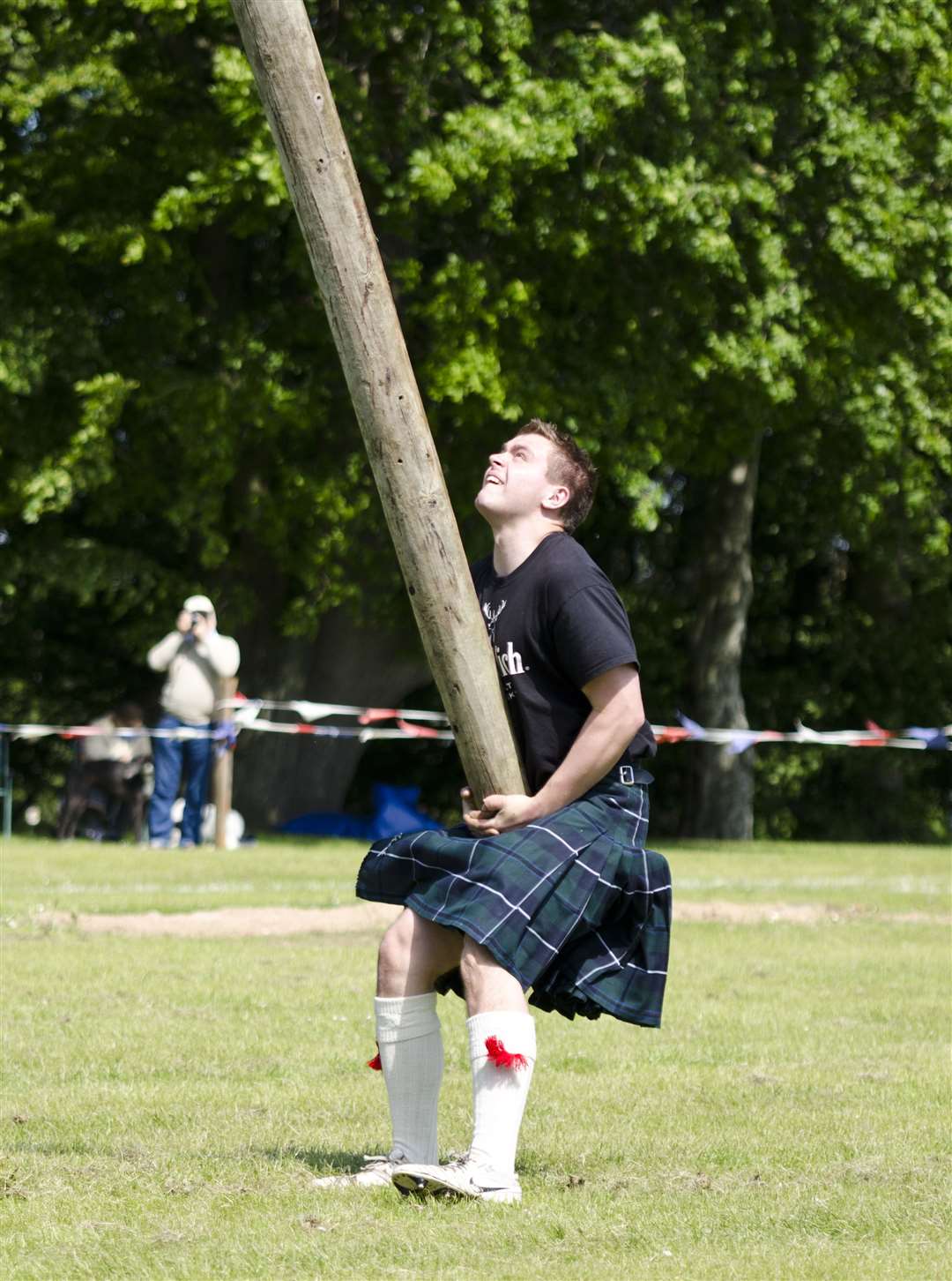 Throwing the caber during a past Cornhill Highland Games.  Photo: Allan Robertson