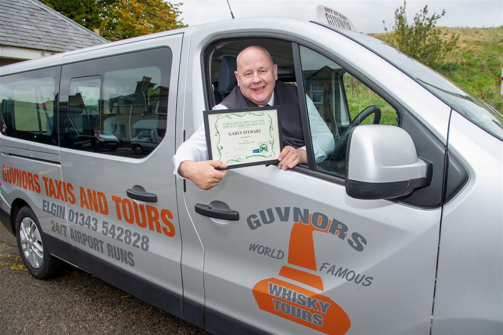 Elgin taxi driver Garey Stewart, owner of Guvnor's Taxis, has been awarded an accolade in the Parliamentary Taxi and Private Hire award for his services to the Moray community. Picture: Daniel Forsyth