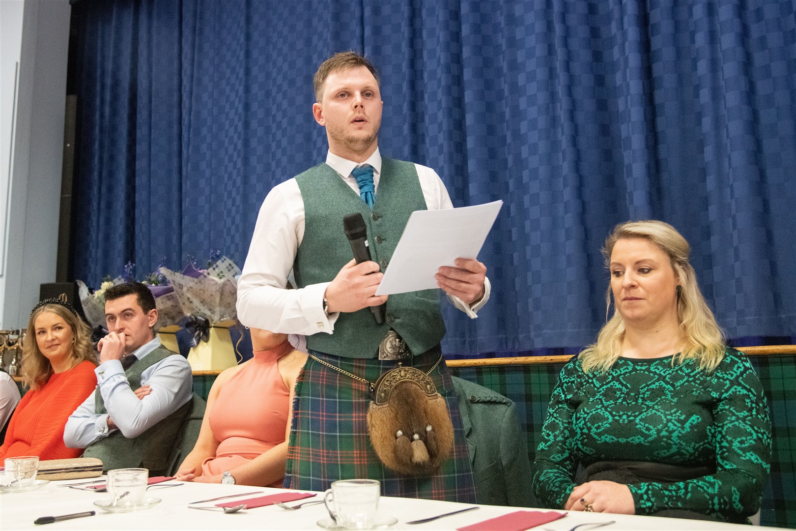 Chairman Michael Stronach opens the evening...Keith Young Farmer Burns Supper 2023, held at the Longmore Hall. ..Picture: Daniel Forsyth..