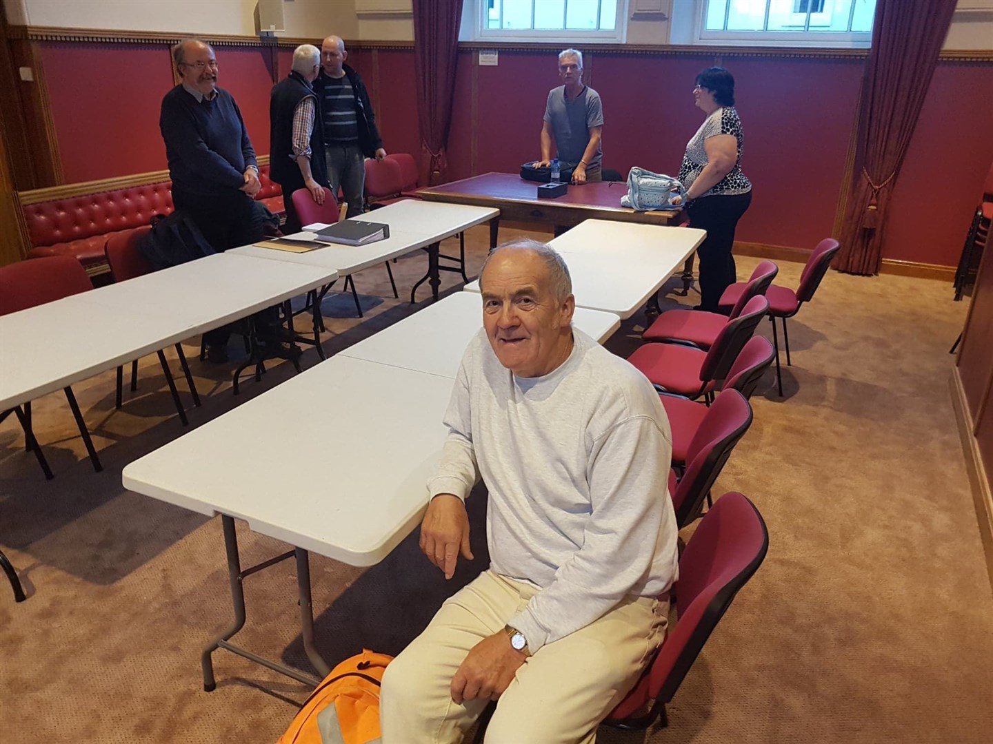 George Alexander in the Tolbooth Court Room following a meeting of Forres Community Council.