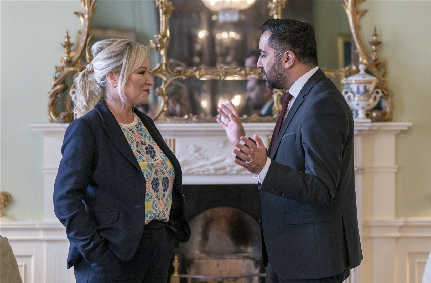 Sinn Fein vice-president Michelle O’Neill during her meeting with Scottish First Minister Humza Yousaf (Jane Barlow/PA)