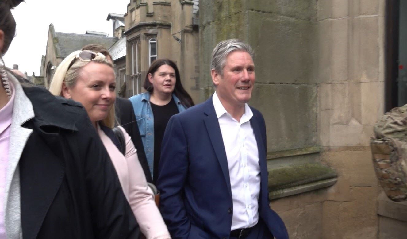 Labour leader Sir Keir Starmer arrives at Carlisle station following the announcement that he is to be investigated by police (Richard McCarthy/PA)