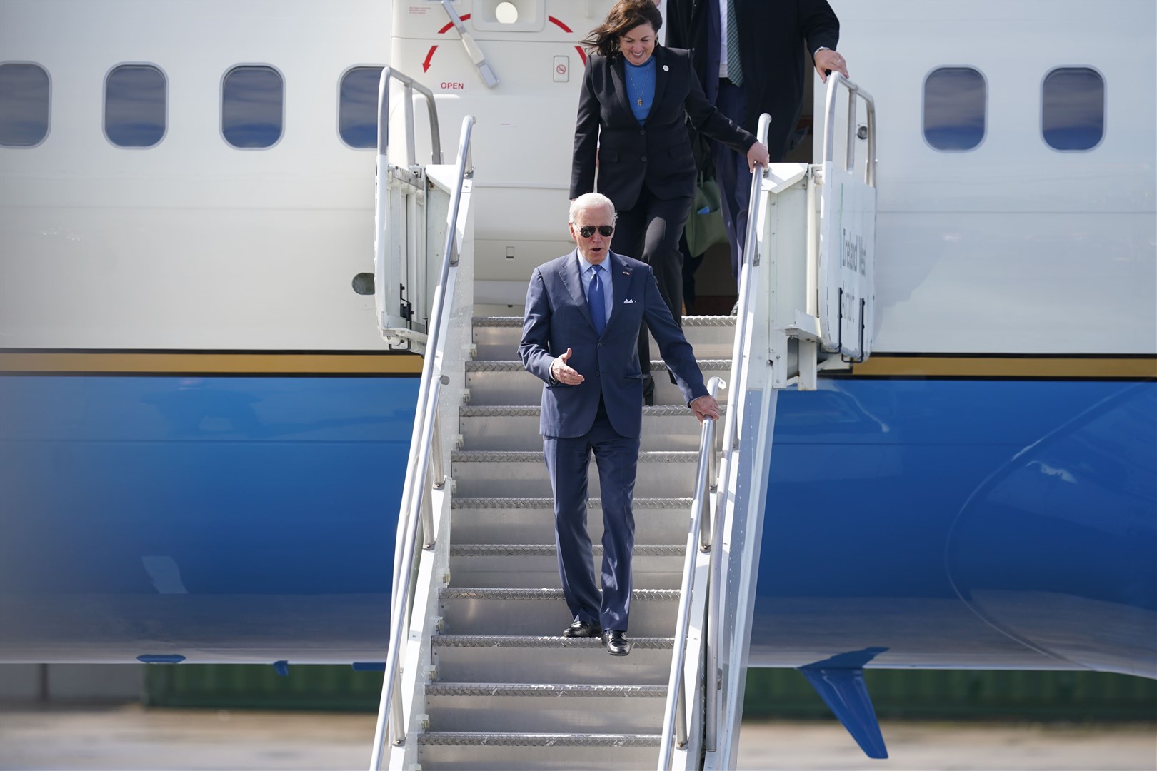 US President Joe Biden arrives at Ireland West Airport in Co Mayo (Niall Carson/PA)