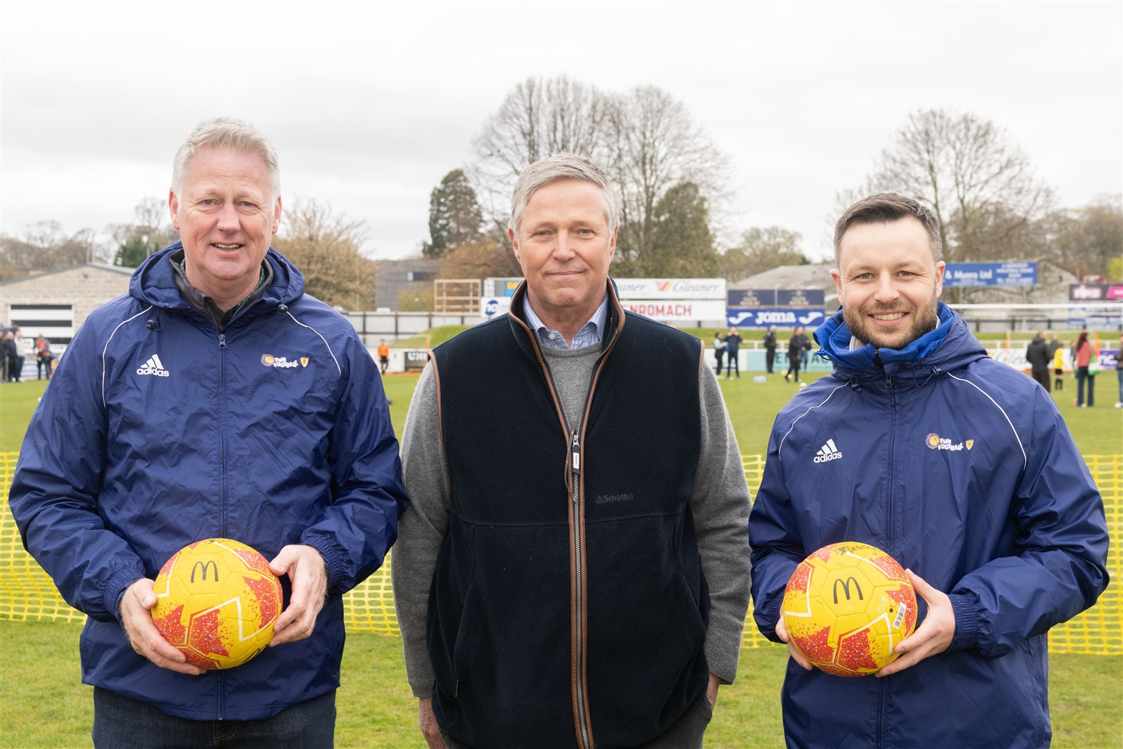 From left: Craig Duncan, Edward Mountain MSP and Iain Fyfe at the McDonald's Fun Football Festival Event. Picture: Beth Taylor