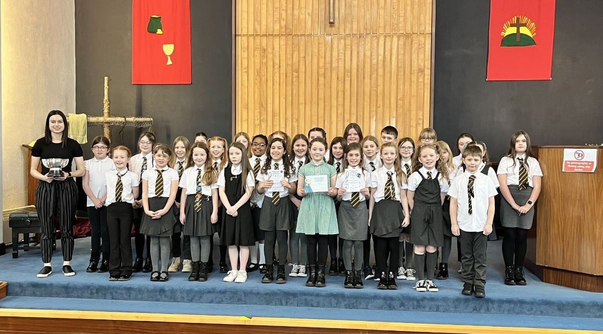 Greenwards Primary School's choir at the Inverness Music Festival.