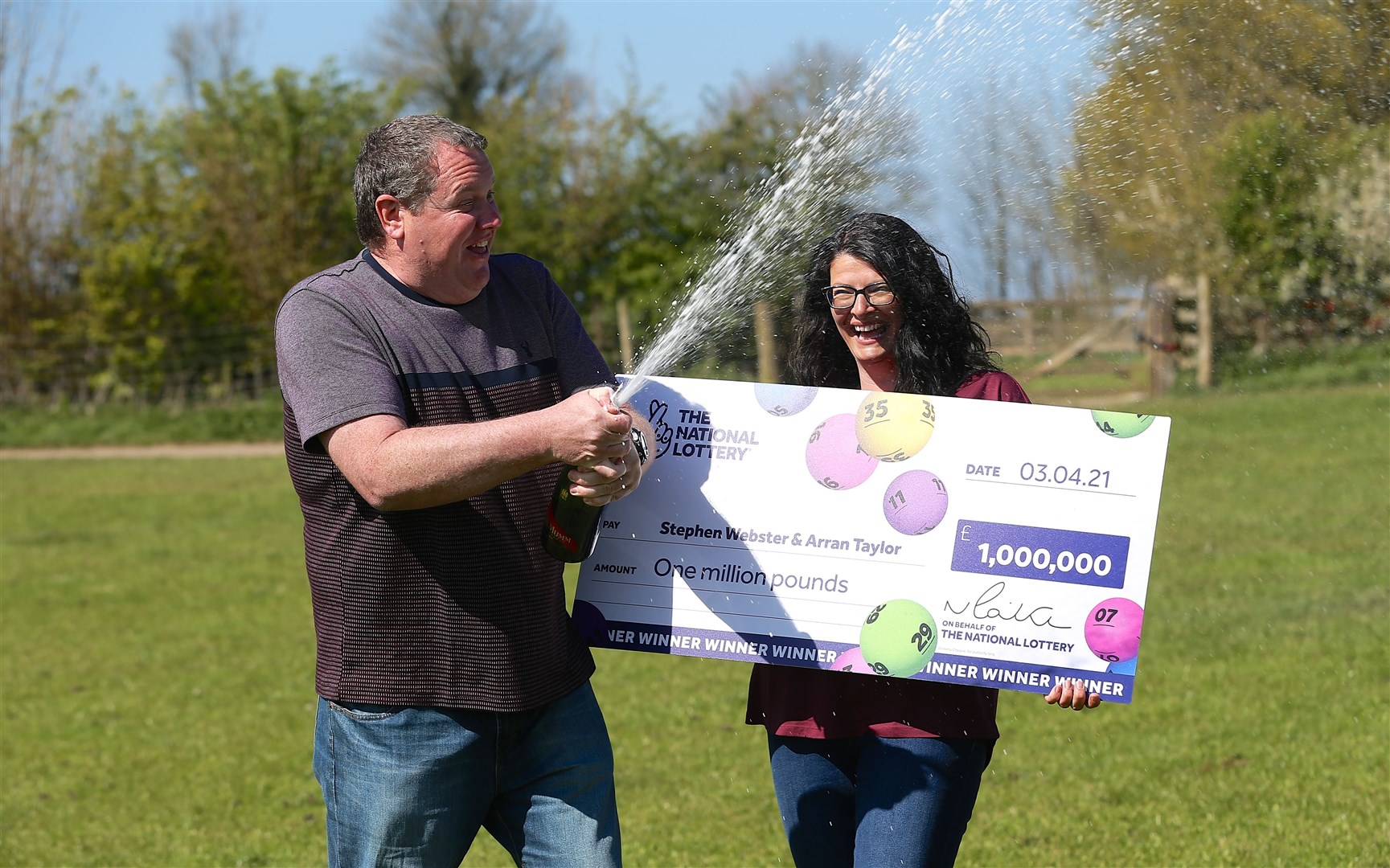 The couple won a £1m Lotto prize in April 2021 (Martin Bennett/Camelot/PA) (Martin Bennett/Camelot/PA)