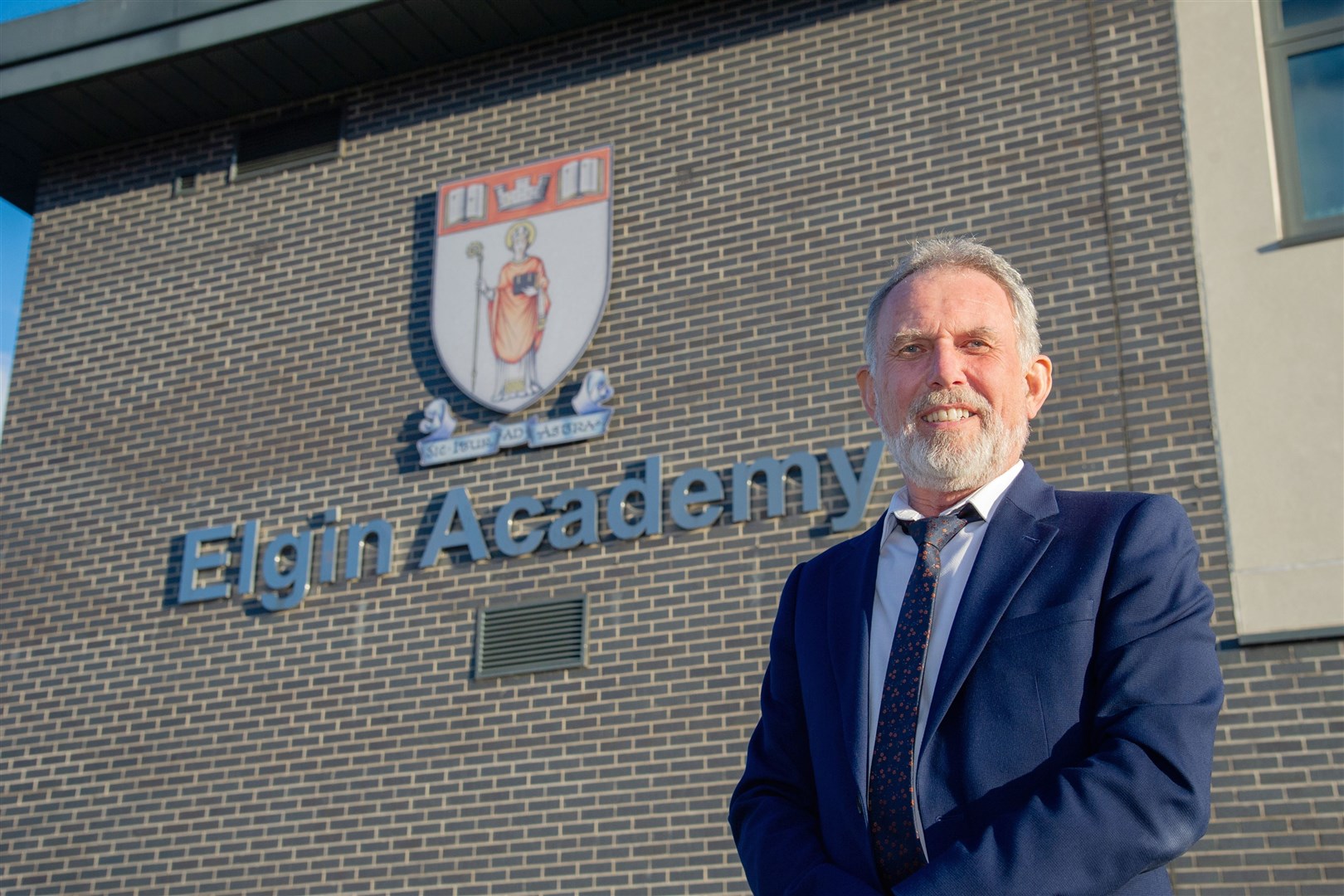 Elgin Academy teacher Ian Davidson retires from the Moray secondary school after 43 years. Picture: Daniel Forsyth.
