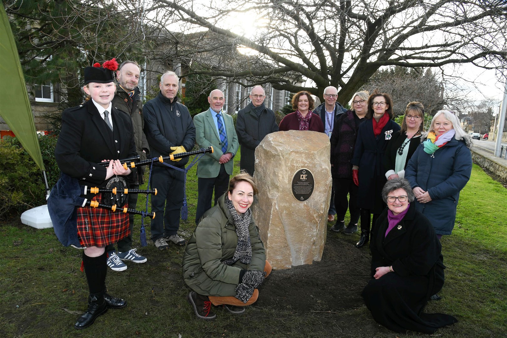 Unveiling of the Duke of Edinburgh Commemorative stone at Moray College...Picture: Becky Saunderson..