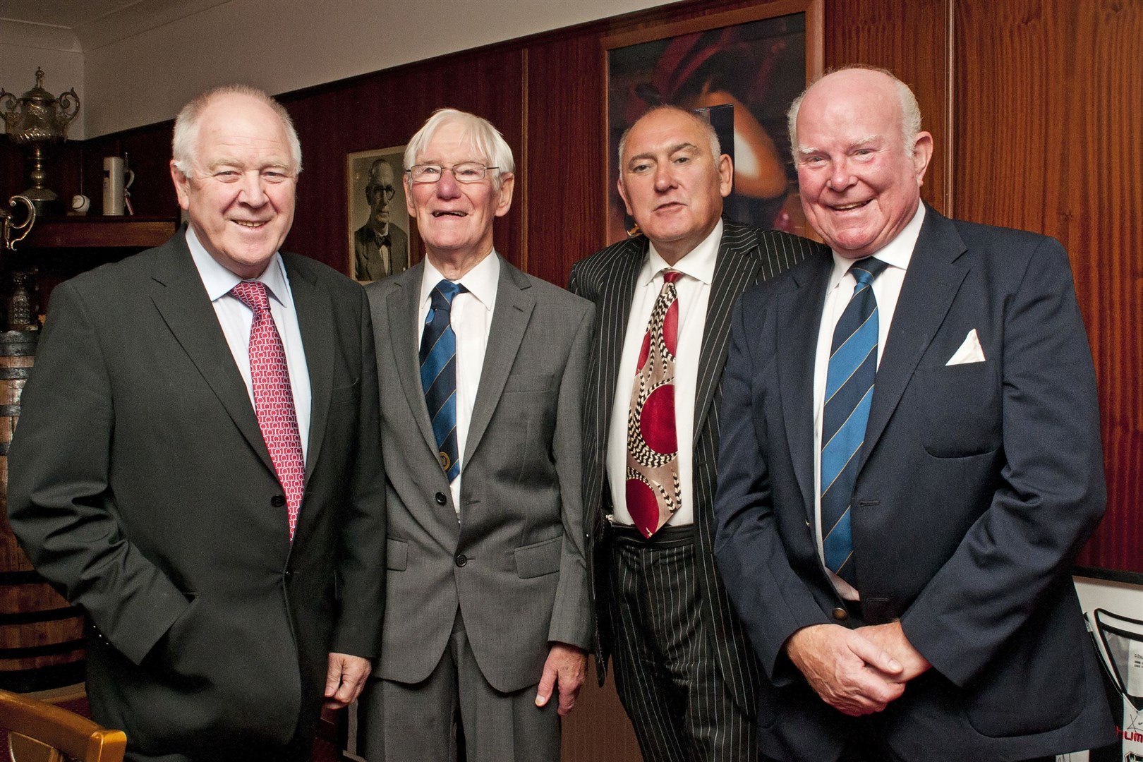 Elgin Boys' Club 50th anniversary dinner. Left to right: Craig Brown, Jimmy George, Jimmy Stirling and Mike Christie.