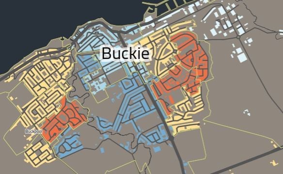 Buckie is home to none of the country's least or most deprived areas.