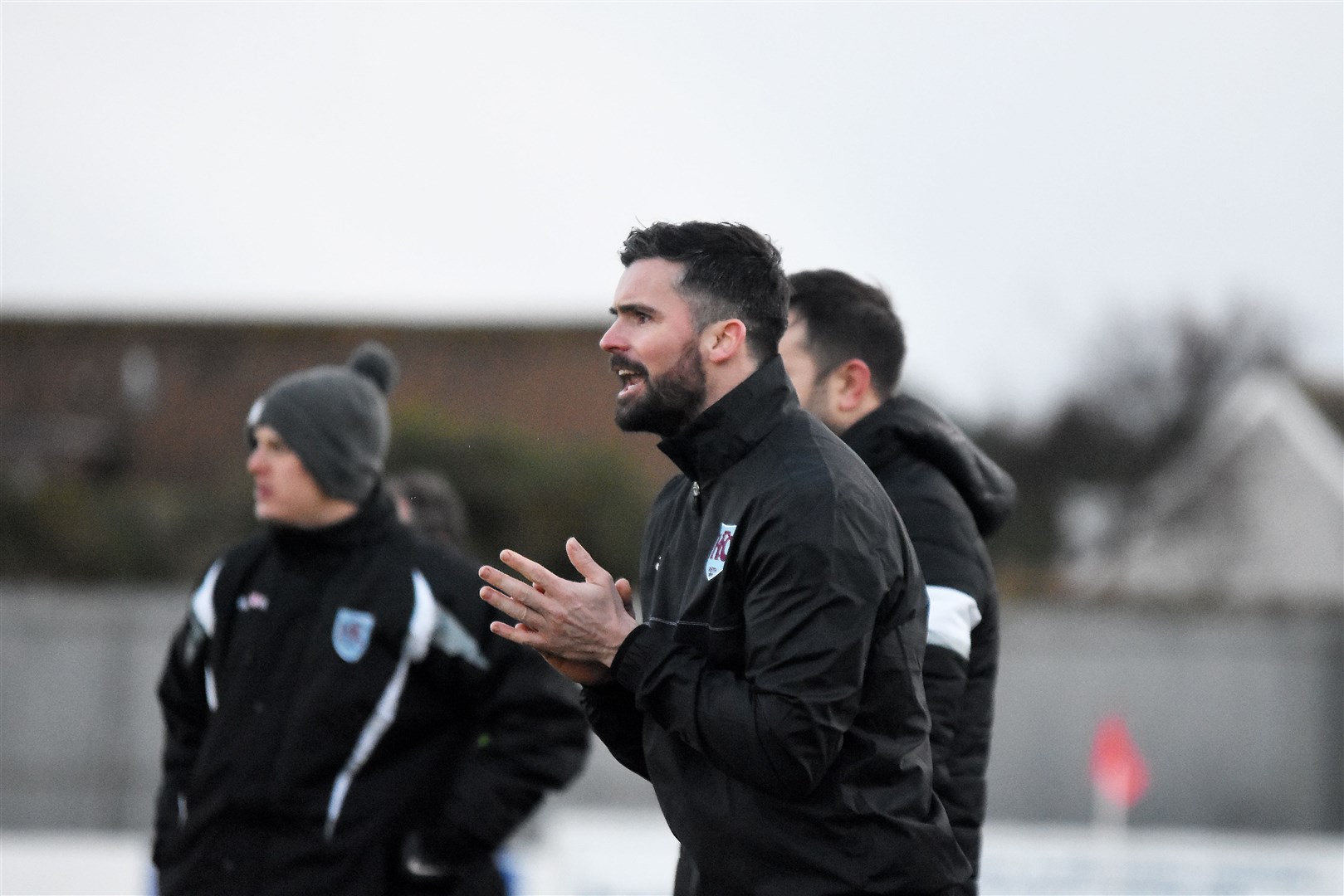 Keith manager Dean Donaldson...Lossiemouth fc V Keith FC at Grant Park. ..Picture: Becky Saunderson. Image No.040198.