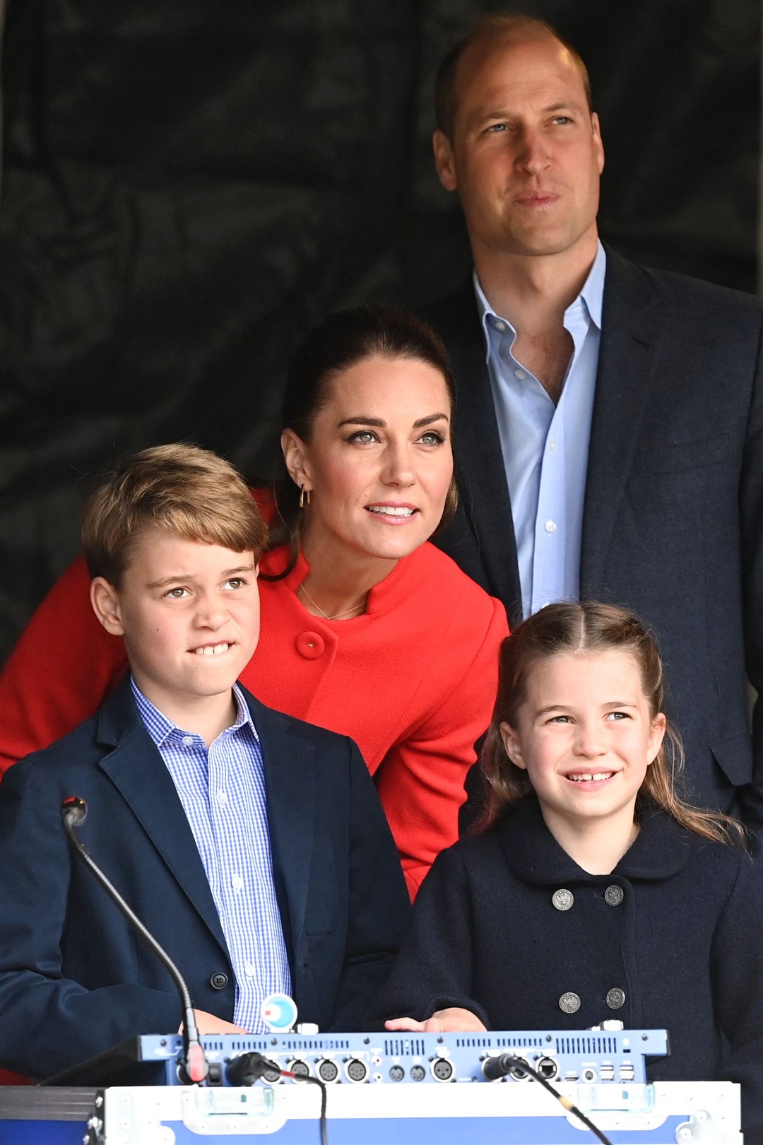 The Cambridges were there to meet performers and crew involved in the special Platinum Jubilee Celebration Concert taking place at the castle (Ashley Crowden/PA)