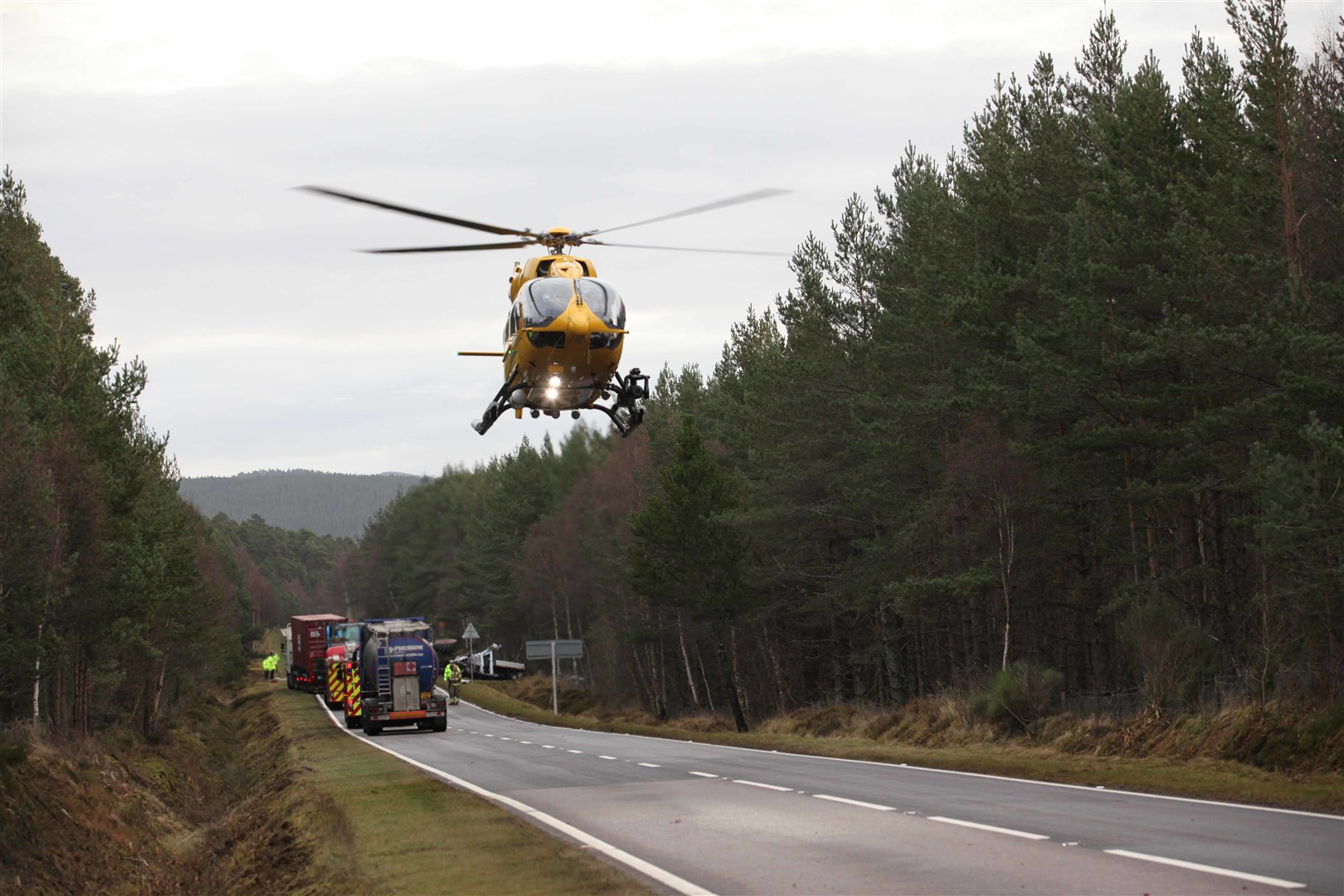 The van driver suffered serious injuries and was taken by air ambulance to Aberdeen Royal Infirmary.