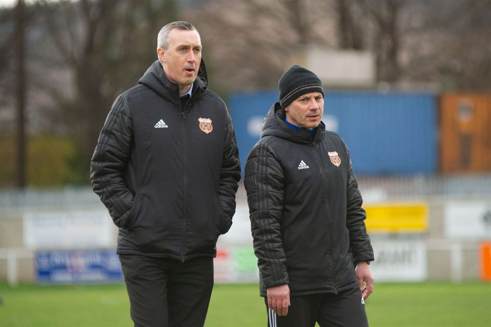 Steven MacDonald (l) and Gordon Connelly (r) during their spell with Rothes...Picture: Daniel Forsyth