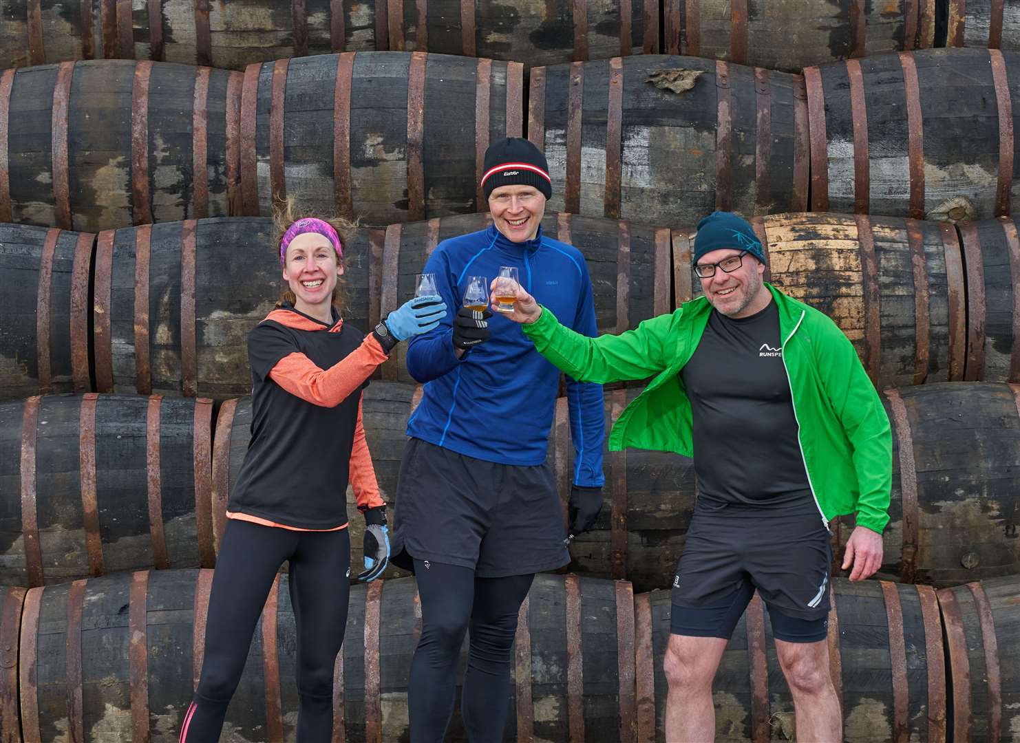 Toasting the launch of the 2020 Spirit of Speyside Whisky festival are Run Speyside's (from left) Jenny Gilles, Eric Gilles and Tom Broadbent.