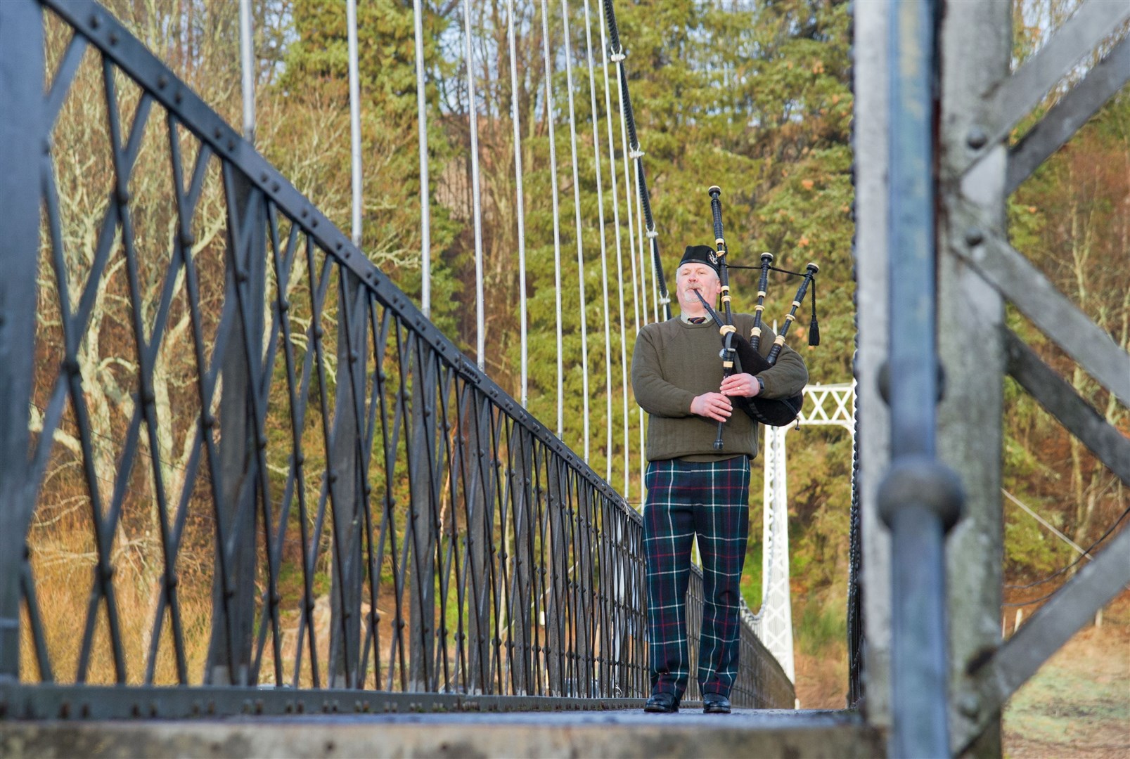 Piper Allan Sinclair plays during last year's official opening of the salmon season on the River Spey. Picture: Daniel Forsyth. Image No.043200.