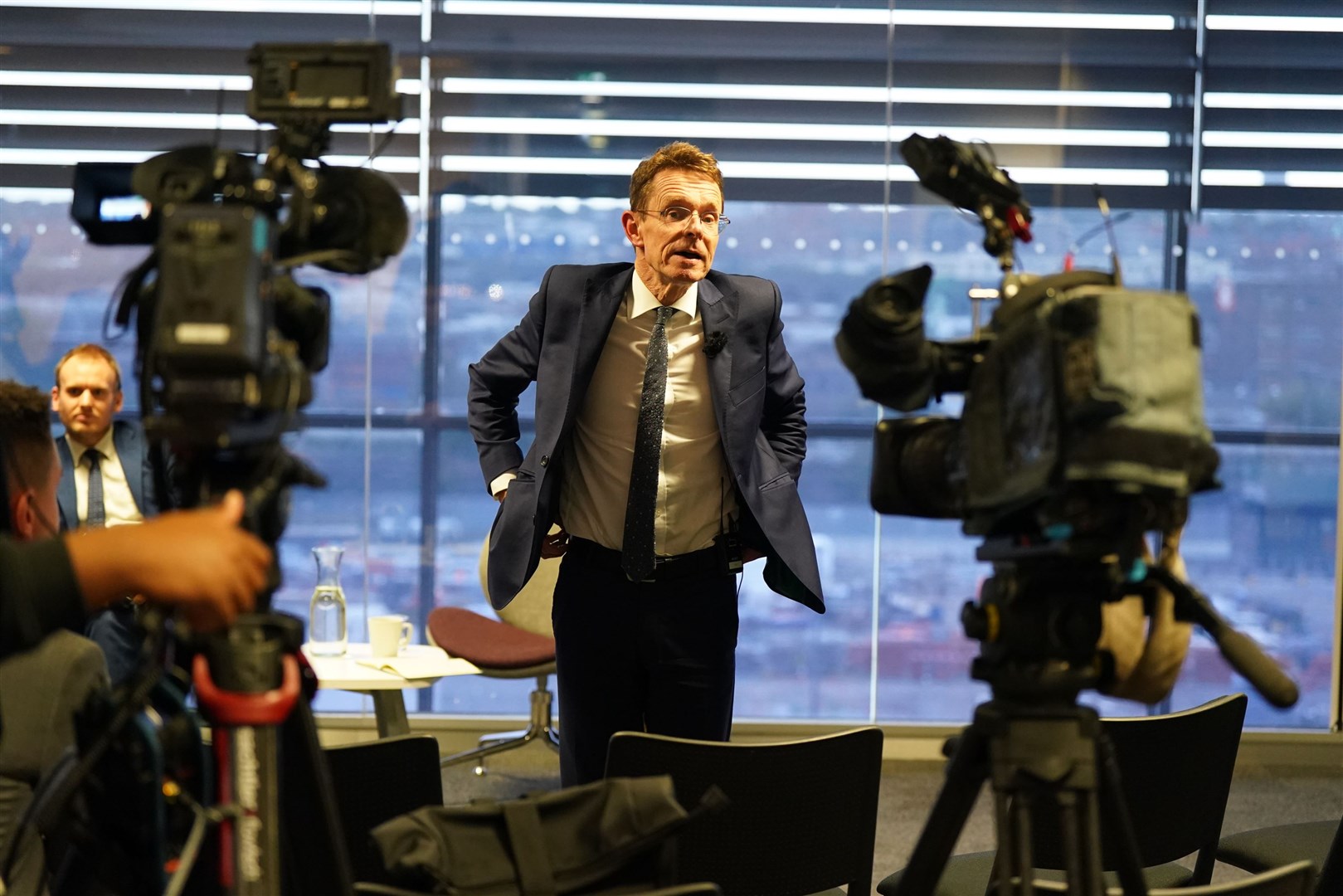 Conservative mayor of the West Midlands Andy Street speaking to the media (Jacob King/PA)