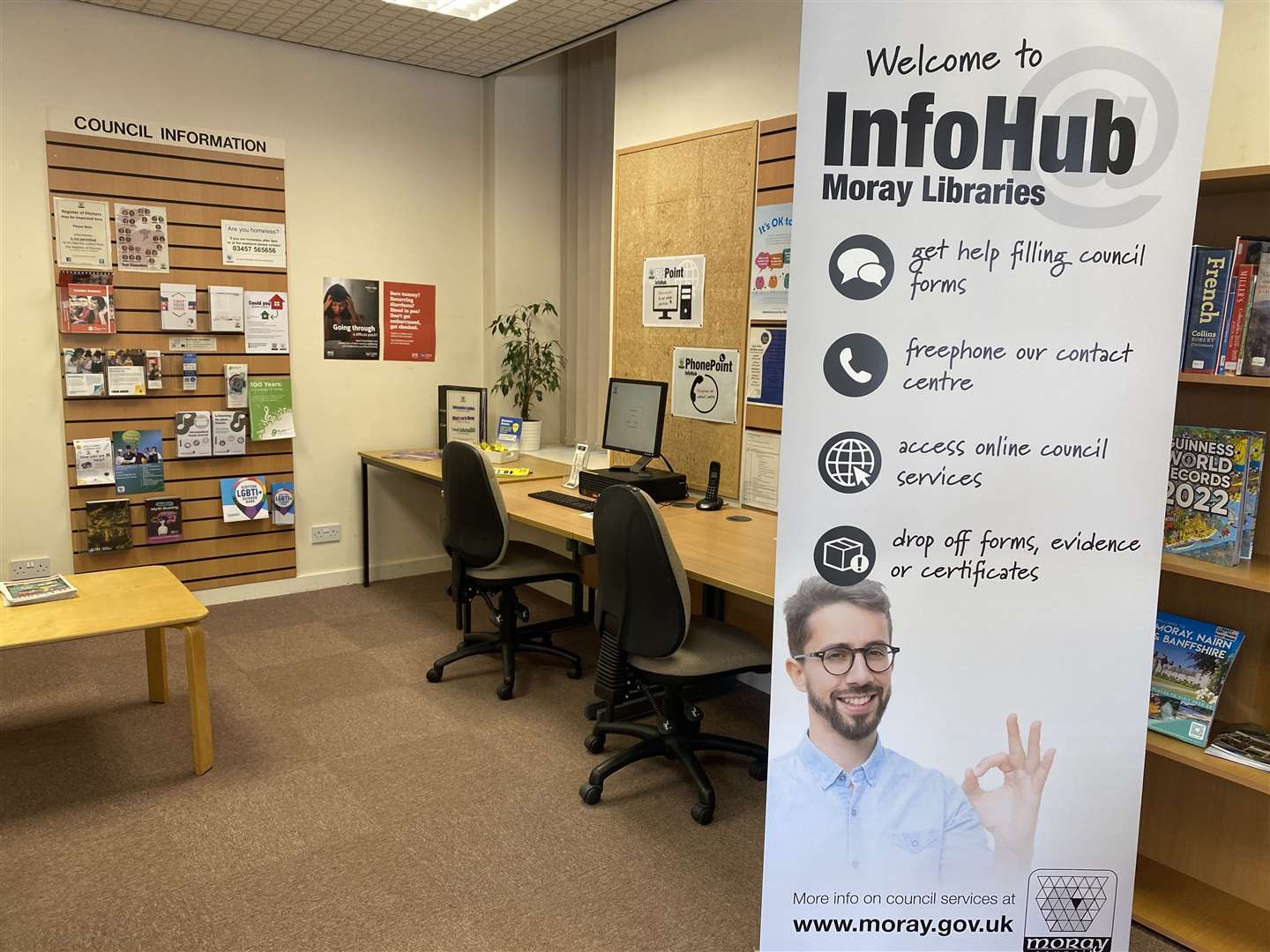 The Information Hub service has been rolled out across Moray's libraries.