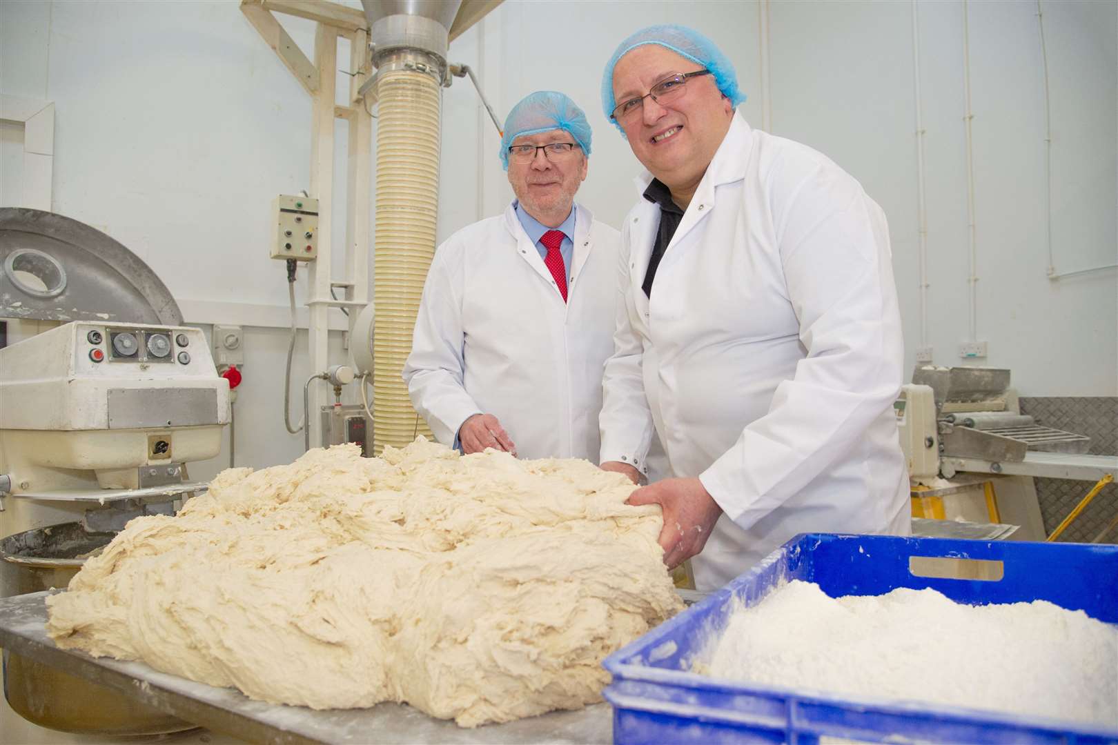 Cabinet Secretary for Constitutional Affairs, Michael Russell, visits the factory of MacLeanâs Bakery in Forres alongside Macleanâs Highland Bakery managing director, Lewis Maclean...Picture: Daniel Forsyth. Image No.043504.