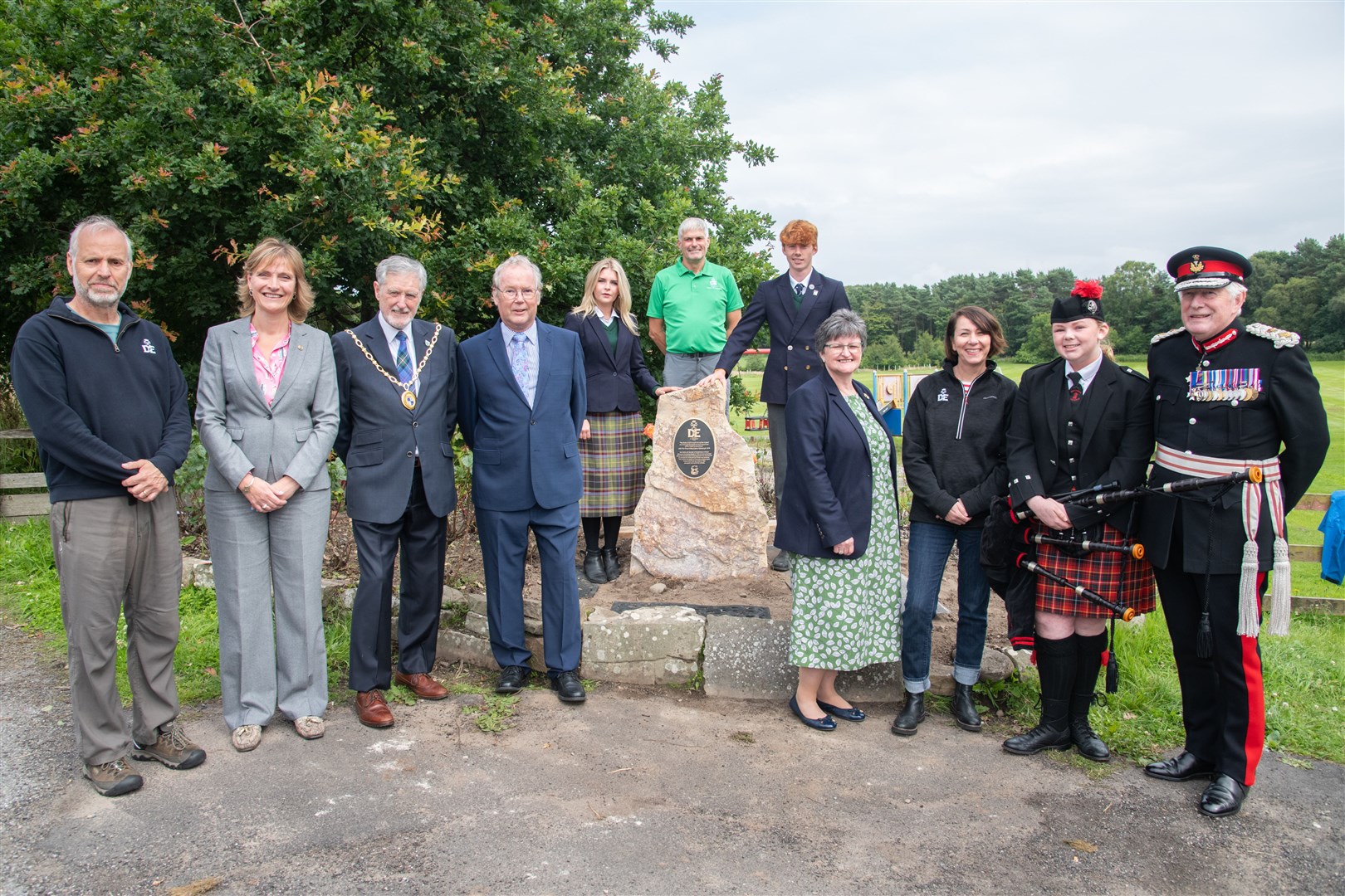 A Duke of Edinburgh Award stone was unveiled in Duffus - which marks the final of five DofE stones which form a trail around Moray. Picture: Daniel Forsyth