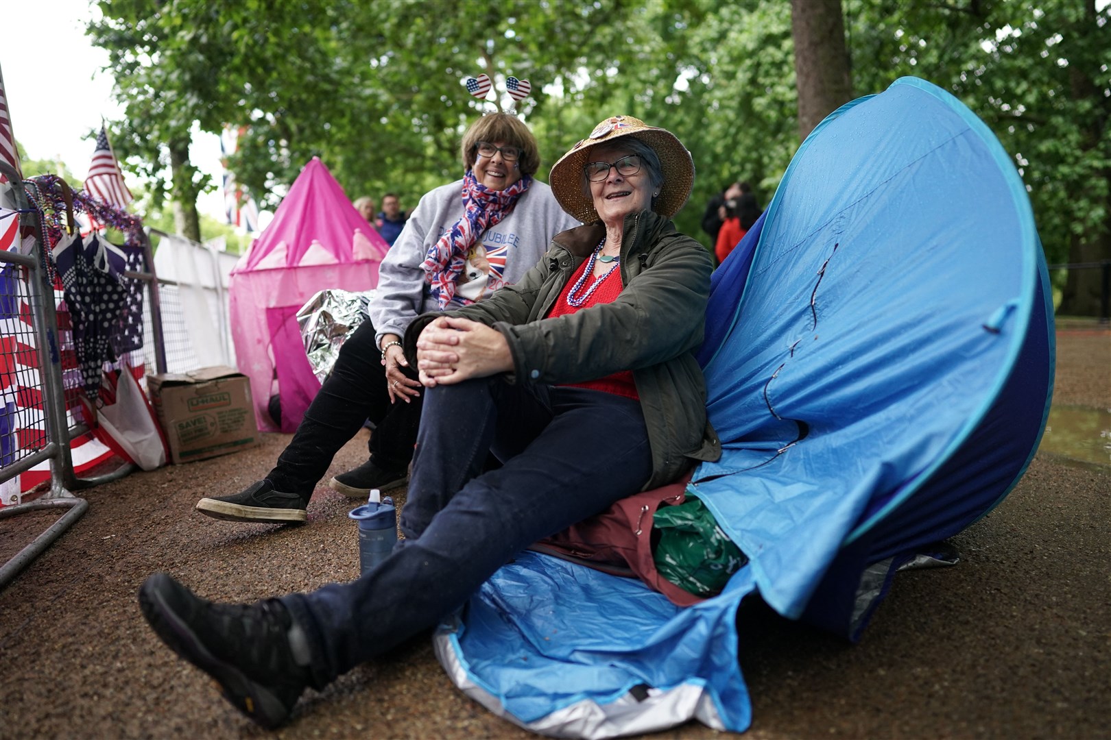 Royal fans camping out on The Mall (Aaron Chown/PA)