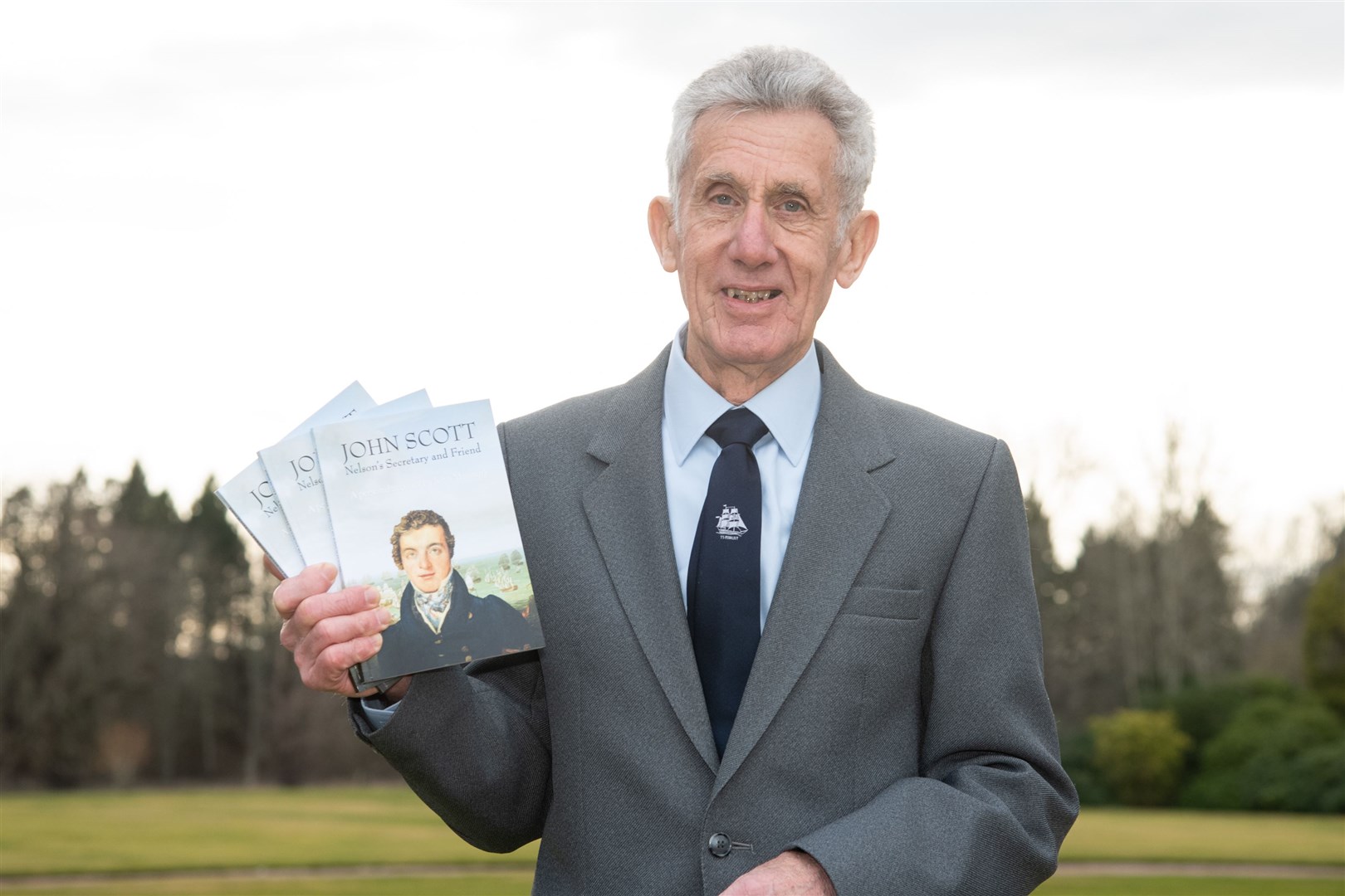 John Maynard with the book at the launch at Gordon Castle. Picture: Daniel Forsyth