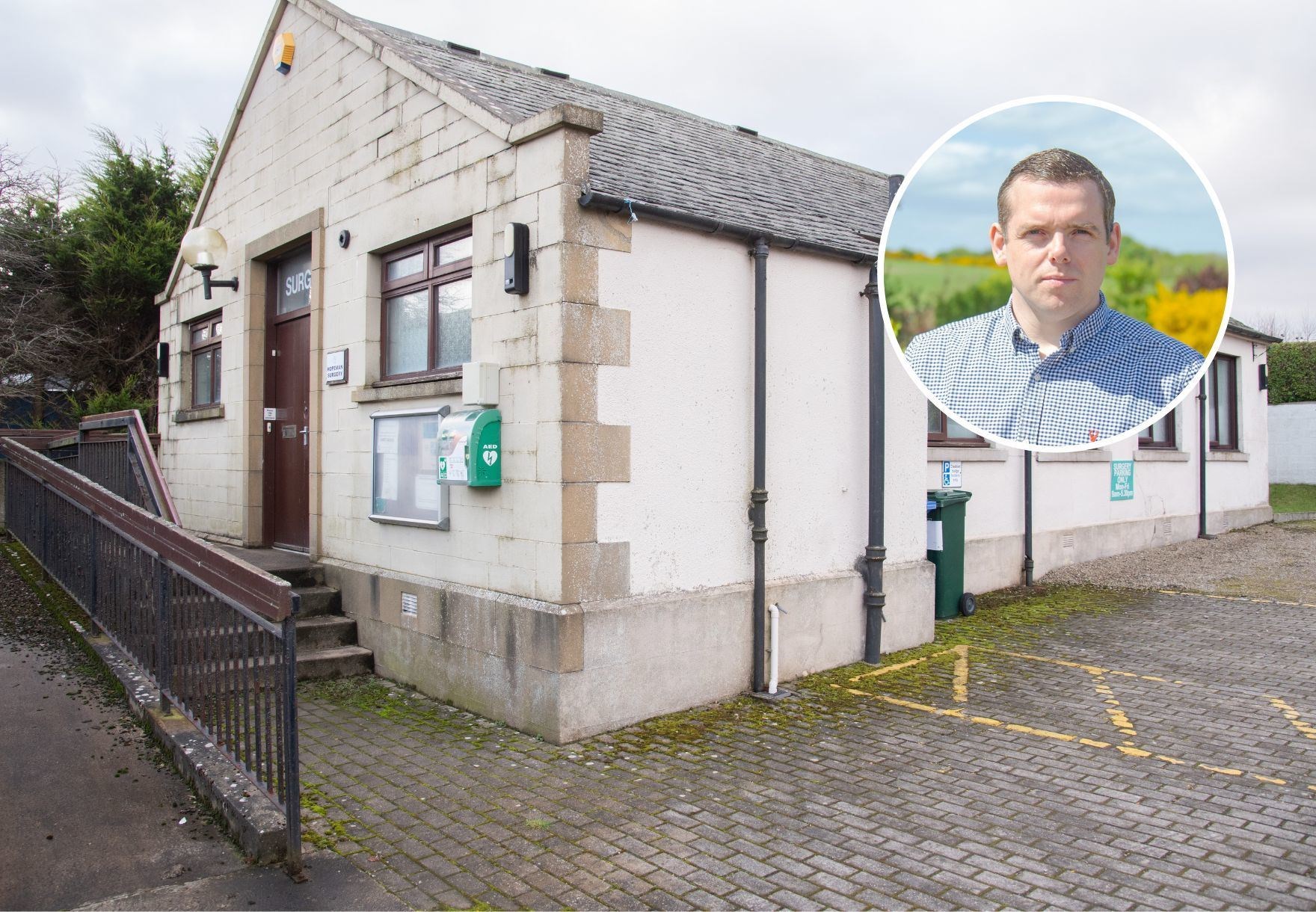 Douglas Ross (inset) received the email which was related to surgeries in Hopeman and Burghead.
