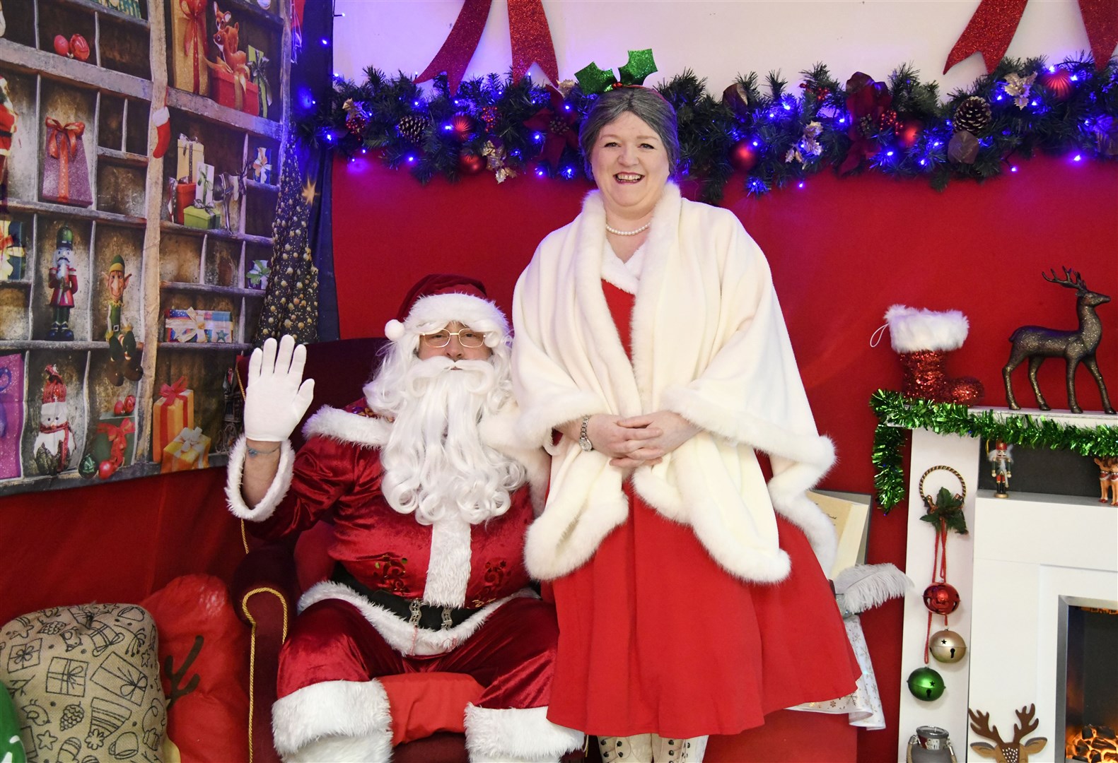 Santa with Mrs Claus at his Grotto in the St Giles Centre in Elgin...Pictre: Beth Taylor.