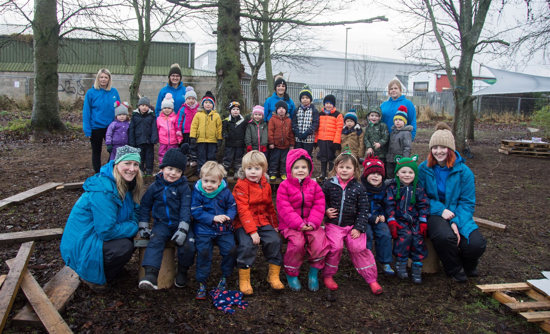Elgin's Liberty Kids in their new woodland learning area near the Wards. Picture: Becky Saunderson.