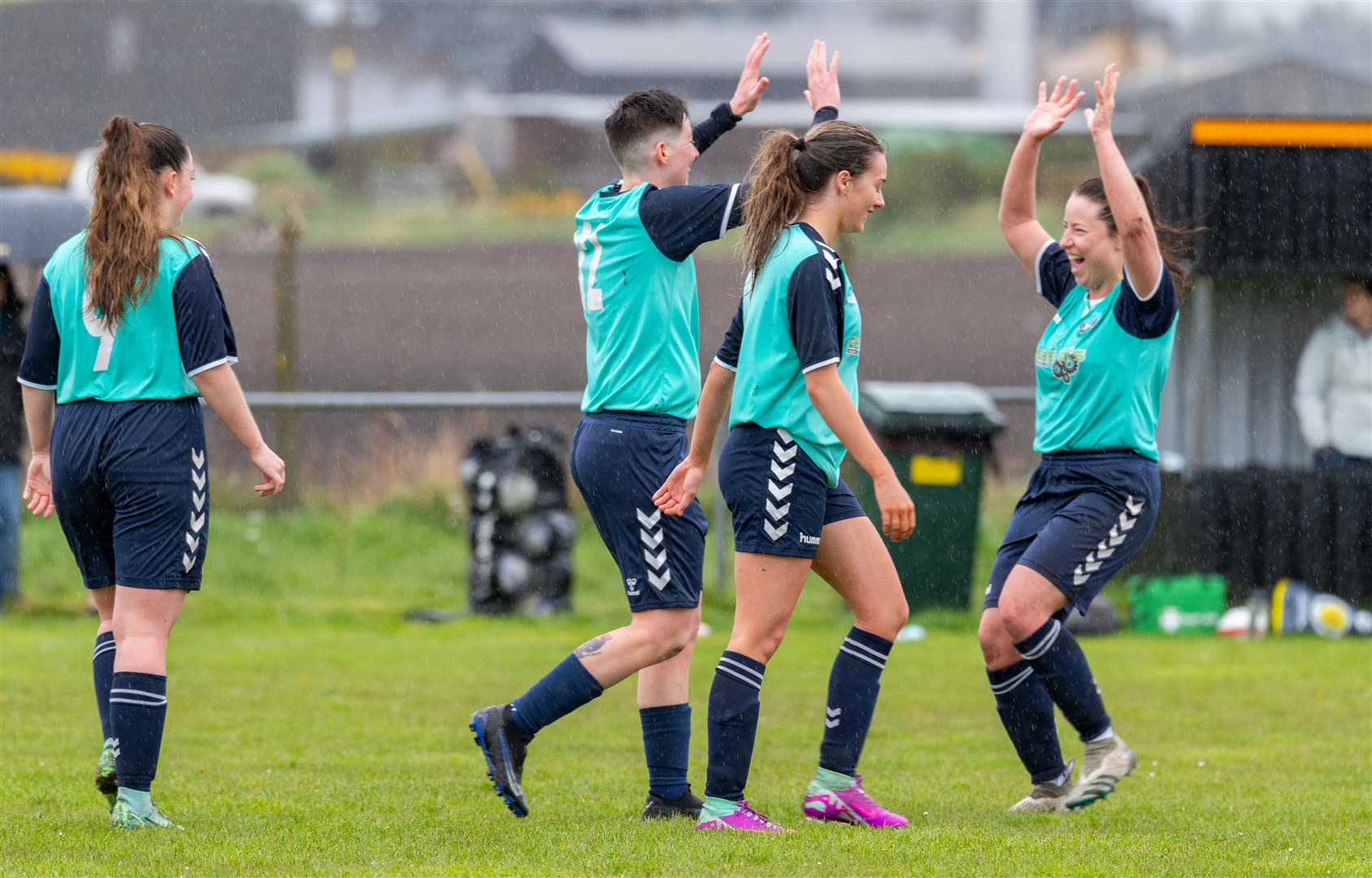 Moore celebrates yet another strike for Buckie. Picture: Beth Taylor