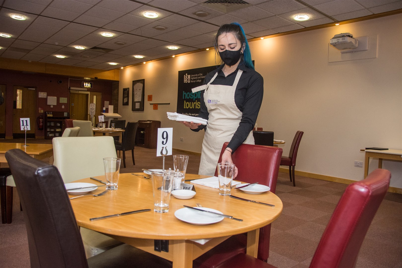Hospitality student Natalia Piszczyk at work in the college's Beechtree Restaurant. Picture: Becky Saunderson.