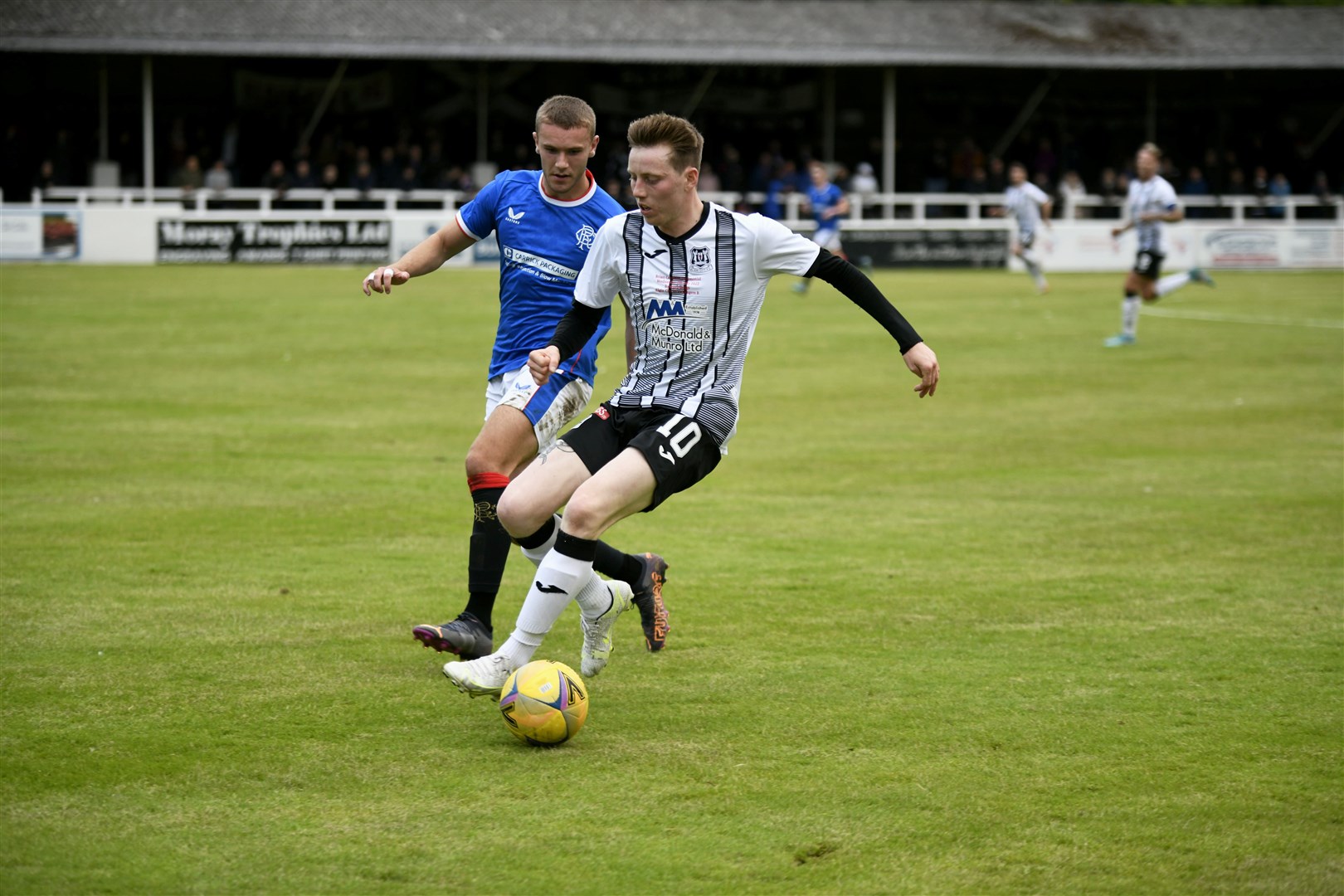 Kane Hester, in pre-season action, grabbed the second at Forthbank in first half added time. Picture: Beth Taylor