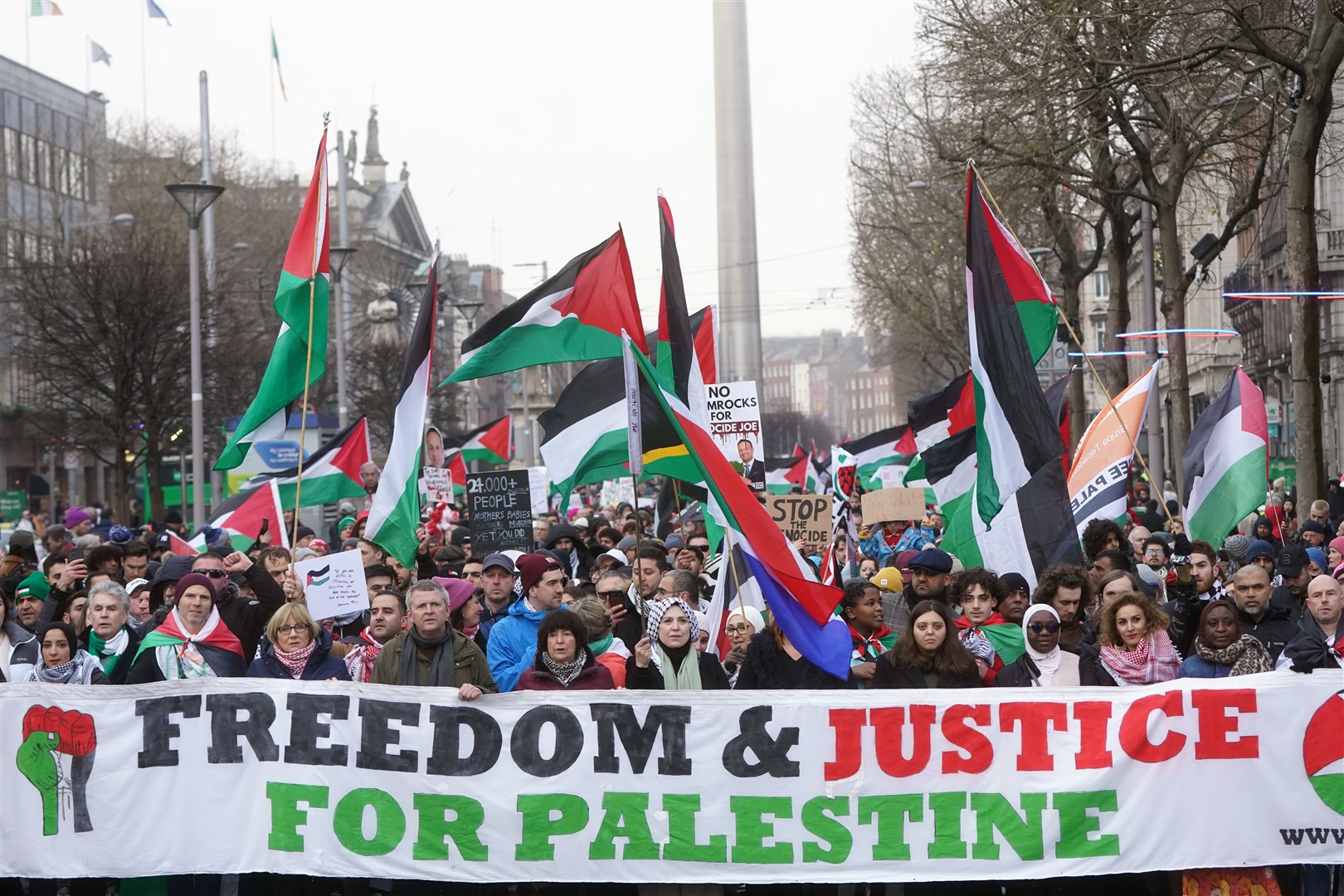 Protesters from the Ireland-Palestine Solidarity Campaign (Brian Lawless/PA)