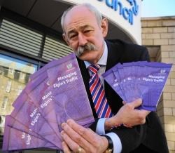 Moray Council’s director of environmental services, Richard Hartland, with the ‘Managing Elgin’s Traffic’ leaflet.