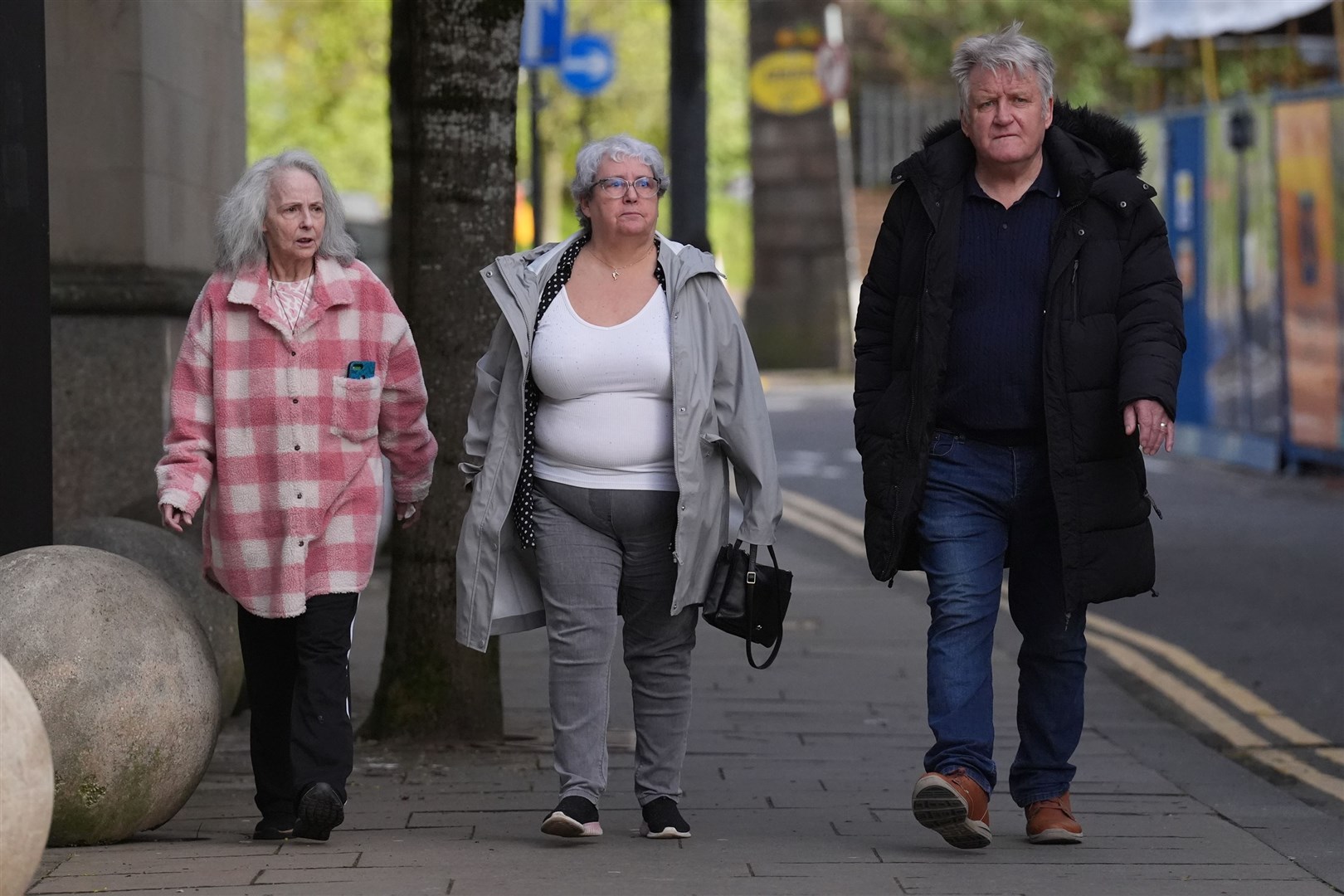 Margaret McKeich (centre), the mother of of 14-year-old Caroline Glachan, arrives at the High Court in Glasgow for the sentencing of Donna Brand (Andrew Milligan/PA)