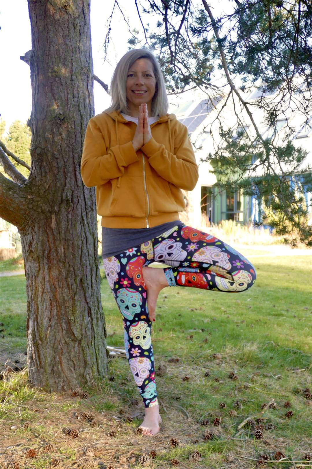 Yoga teacher Chelle Parker, at home in Findhorn.
