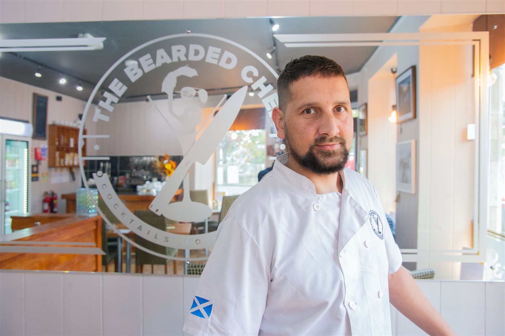Aaron Judge, known as the Bearded Chef, has recently opened a cafe on South Street in Elgin. ..Picture: Daniel Forsyth..